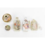A collection of Chinese snuff bottles, Qing dynasty, to include a Famille Rose enamelled porcelain