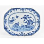 A Chinese blue and white porcelain meat platter, late 18th century, qianlong/Jiaqing period,