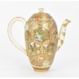 A Japanese miniature Satsuma porcelain teapot, Meiji period (1868-1912), late 19th/early 20th