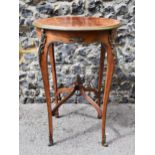 A Louis XV ormolu mounted bois de violette (kingwood) and bois de bout marquetry side table, after