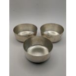 Three silver bowls tested as 800 silver, total weight 364.4g Location: