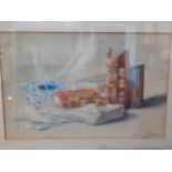 Marie Paillard - a Monsieur Huguenet Souvenir Amical watercolour, dated 1899, signed lower right