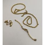 Mixed 9ct gold to include clasps, a rope twist style necklace A/F and others total weight 4.7g