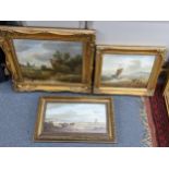 John Mace, Two coastal scenes and one with a donkey and rural scene oil on board. Location: