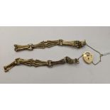 A 9ct gold gate link style bracelet total weight 6.5g Location: