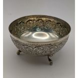 A three faceted white metal bowl stamped 830 total weight 92.2g