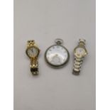 A ladies gold plated Rotary wrist watch, along with one other together with a Zenith pocket watch.