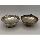 Two silver one footed bowls hallmarked Birmingham 1930,total weight 198.4g Location;