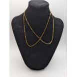 Two 9ct gold necklaces one in a Cuban link style, total weight 4.55g Location: