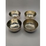 Four silver bowls tested as 800 silver, total weight 476.6g Location: