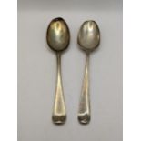 A pair of Georgian silver table spoons, total weight 108.8g Location: