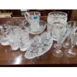 A quantity of mid to late 20th century glass to include cut glass bowls, an ice bucket and