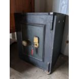 A Victorian cast iron safe, 51cm h x 40.5cm w Location: