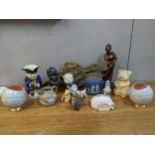 Mixed ceramics and other items to include Dahl Jensen, Copenhagen model of a fledgling bird singing,