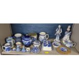 A quantity of blue and white china to include Old Willow, Willow Woods ware, and Solianware,