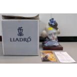 A Lladro sad clown head figurine with original box, number 5130, designed by Jose Puche for Lladro