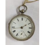 A late Victorian silver faced pocket watch, the fusee lever movement signed Joseph Johnson Location: