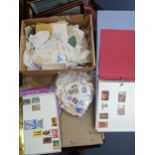 Assorted stamps and stamp albums to include some from Greece, Czechoslovakia and Great Britain.
