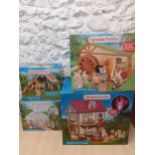 Circa 2000, four boxed Sylvanian Families sets to include Wedding Chapel, Stable & Pony, Water