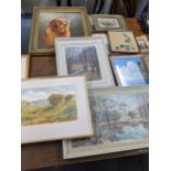A mixed lot of pictures to include a Stephen Bishop, oil on canvas, signed and dated depicting a