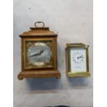 Two Mappin & Webb clocks to include a carriage clock example and a walnut cased mantel clock