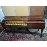 A 19th century Joseph Strickland mahogany cased square piano with ivory keys on turned legs A/F,