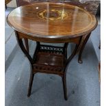 A late 19th/early 20th century rosewood circular topped two tier occasional table 67cm h x 51.5cm