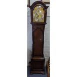 An early 20th century oak cased Tempus Fugit 8-day longcase clock striking on eight gongs, 161cm h x