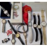 Two Rotary wristwatches and others together with collectables, and a wall sconce A/F Location: