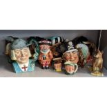A collection of character jugs to include Royal Doulton together with a Beswick Kangaroo A/F