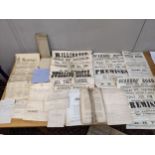 A collection of late 19th century property auction and parliamentary election posters relating to