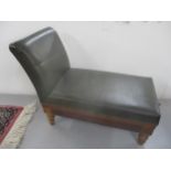 A 19th century leather upholstered gout stool on four turned legs Location:
