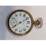 An early 20th century Hamilton open faced pocket watch, the movement adjusted to 5 positions, 21-