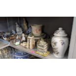 Mixed china and ceramics to include display decorative plates, china models of buildings, Royal