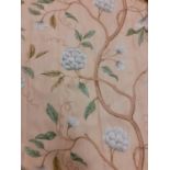 Colefax & Fowler- A pair of full length curtains in the 'Snow Tree' design, having triple pleat