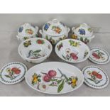 Portmerion Pomona pattern tableware to include a large tureen, a pair of small tureens, two large