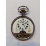 An early 20th century silver open faced Hebdomas 8-day pocket watch Location: