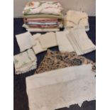 A quantity of vintage table linen, mainly 1950's and later to include napkins and embroidered