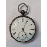 A Victorian silver open faced pocket watch, the fusee movement signed 'Adam Burdefs, Coventry' and