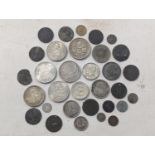 Mixed 19th century and later coins to include USA 1880 and 1821 'Morgan' Dollars, 1885 half crown