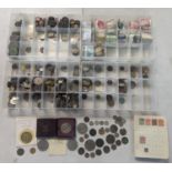Mixed collection of World coinage to include British silver threepence and later examples,