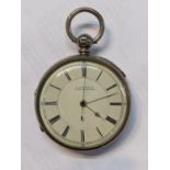 A Victorian silver open faced split centre seconds pocket watch, the dial signed 'S.Highton over