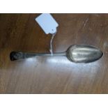 A George III silver tablespoon with engraved initials and date 1790, London 1787, maker's mark for