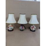 Three Moorcroft table lamps to include butterfly pattern table lamps