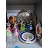 A mixed lot to include eight Doulton figurines, Chelsea Flower Show collector's plates and other