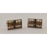 A pair of 14ct gold cufflinks 6.5g Location: