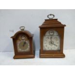 Two late 20th century mahogany cased Georgian style mantel clocks Location: