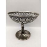 An early 20th century silver pierced raised bonbon dish on a weighted base Location: