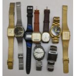 Mixed watches to include a Seiko 5 gold plated automatic, Seiko USSR day date watch, Sekonda and
