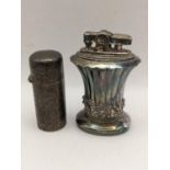 A late 19th/early 20th century silver import scent bottle together with a Ronson Newport table
